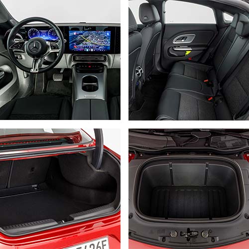 Ecrã central tátil de 14 polegadas, painel do condutor de 10,25 polegadas, mala limitada a 385 litros e frunk de 100 litros.